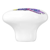 Niedliche Whimsikfarbene Fische Keramikknauf (Seitenansicht)