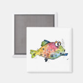 Niedliche Whimsikfarbene Fische Magnet (Vorderseite/Rückseite)