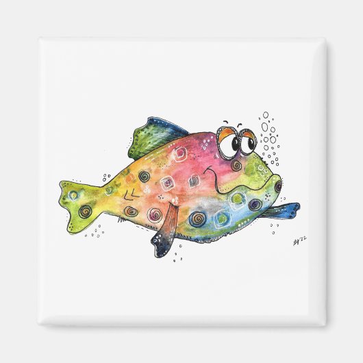 Niedliche Whimsikfarbene Fische Magnet (Vorne)