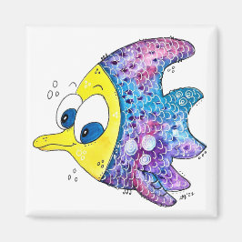 Niedliche Whimsikfarbene Fische Magnet