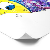 Niedliche Whimsikfarbene Fische Poster (Ecke)