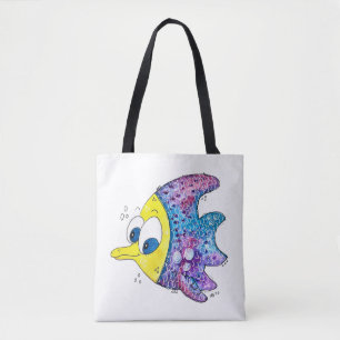 Niedliche Whimsikfarbene Fische Tasche