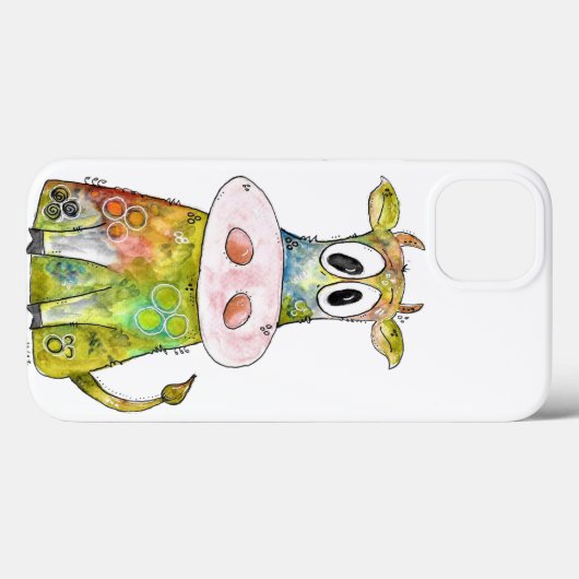 Niedliche Whimsikfarbene Kuh Case-Mate iPhone Hülle (Rückseite (Horizontal))