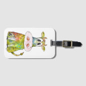 Niedliche Whimsikfarbene Kuh Gepäckanhänger (Vorderseite (Horizontal))