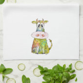 Niedliche Whimsikfarbene Kuh Geschirrtuch (Gefaltet)