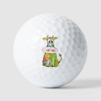 Niedliche Whimsikfarbene Kuh Golfball