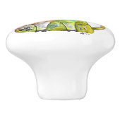 Niedliche Whimsikfarbene Kuh Keramikknauf (Seitenansicht)