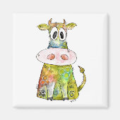 Niedliche Whimsikfarbene Kuh Magnet (Vorne)