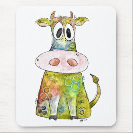 Niedliche Whimsikfarbene Kuh Mousepad