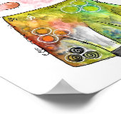 Niedliche Whimsikfarbene Kuh Poster (Ecke)