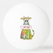 Niedliche Whimsikfarbene Kuh Tischtennisball (Rückseite)