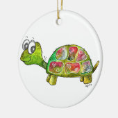 Niedliche Whimsikfarbene Schildkröte Keramik Ornament (Links)