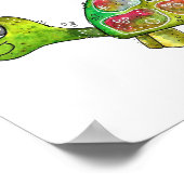 Niedliche Whimsikfarbene Schildkröte Poster (Ecke)