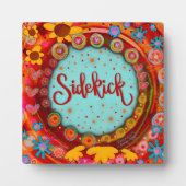 Niedliche Whimsikfarbige Fun Sidekick Inspirivity Fotoplatte (Vorderseite)