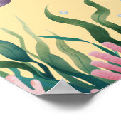 Niedliche Whimsikflorale Sealion Geburtstag Willko Poster (Ecke)