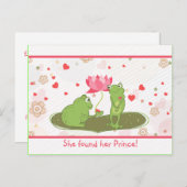 Niedliche Whimsikfrösche hören Save the Date Ankündigungspostkarte (Vorne/Hinten)