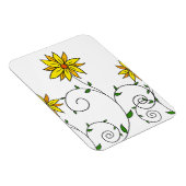 Niedliche Whimsikgelbe Blumen Doodle Art Magnet (Rechte Seite)