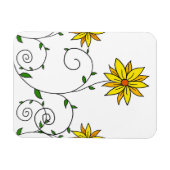 Niedliche Whimsikgelbe Blumen Doodle Art Magnet (Horizontal)