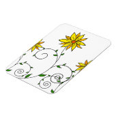 Niedliche Whimsikgelbe Blumen Doodle Art Magnet (Linke Seite)