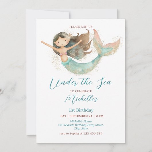 Niedliche Whimsikmuddel im Meer Einladung (Vorderseite)