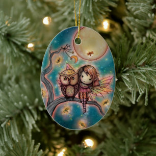 Niedliche Whimsikmühle mit Schüssel und Frösteln Keramik Ornament