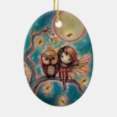 Niedliche Whimsikmühle mit Schüssel und Frösteln Keramik Ornament (Hinten)