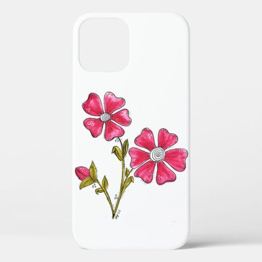 Niedliche Whimsikrosa Blume Case-Mate iPhone Hülle (Rückseite)