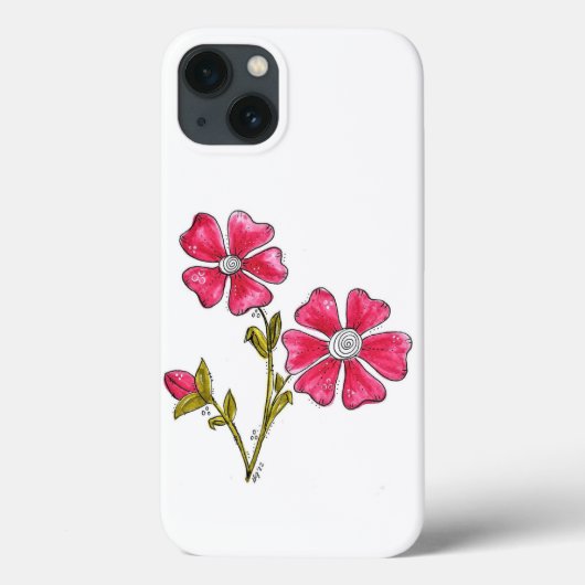 Niedliche Whimsikrosa Blume Case-Mate iPhone Hülle (Rückseite)