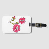 Niedliche Whimsikrosa Blume Gepäckanhänger (Vorderseite (Horizontal))