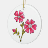 Niedliche Whimsikrosa Blume Keramik Ornament (Links)