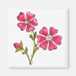 Niedliche Whimsikrosa Blume Magnet