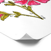 Niedliche Whimsikrosa Blume Poster (Ecke)