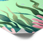 Niedliche Whimsikschildkröte Geburtstag Willkommen Poster (Ecke)