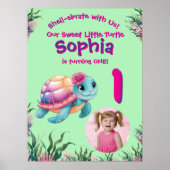 Niedliche Whimsikschildkröte Geburtstag Willkommen Poster (Vorne)