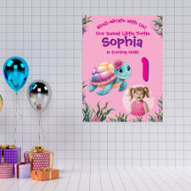 Niedliche Whimsikschildkröte Geburtstag Willkommen