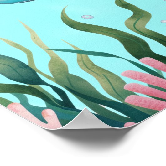 Niedliche Whimsikschildkröte Geburtstag Willkommen Poster (Ecke)