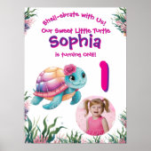 Niedliche Whimsikschildkröte Geburtstag Willkommen Poster (Vorne)