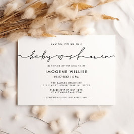 Niedliche Whimsikskripte Babydusche Einladung