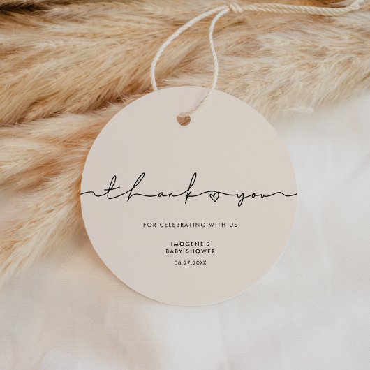 Niedliche Whimsikskripte Babydusche Geschenkanhänger