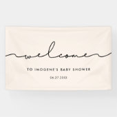 Niedliche Whimsikskripte Kinderdusche Willkommen Banner (Horizontal)