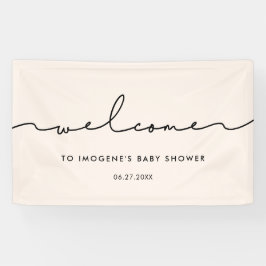 Niedliche Whimsikskripte Kinderdusche Willkommen Banner