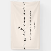 Niedliche Whimsikskripte Kinderdusche Willkommen Banner (Vertikal)