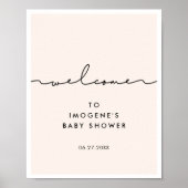 Niedliche Whimsikskripte Kinderdusche Willkommen Poster (Vorne)