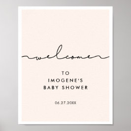 Niedliche Whimsikskripte Kinderdusche Willkommen Poster