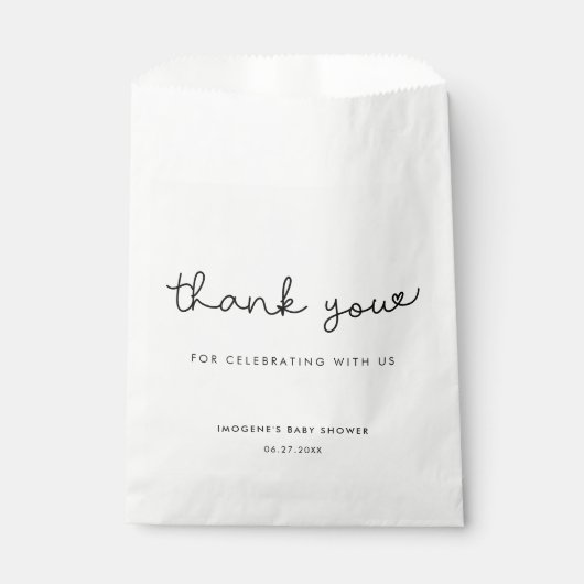 Niedliche Whimsiktypografie Kinderdusche Geschenktütchen (Vorderseite)