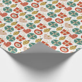 Niedliche Whimsikum Retro skandinavische Weihnacht Geschenkpapier (Ecke)