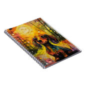 Niedliche Whimsischer Dackel Welpe im Wald Notizblock (Rechte Seite)