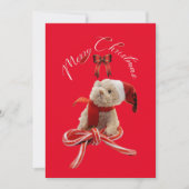 Niedliche Whimsischer Weihnachtsbärenbotschaft Feiertagskarte (Vorderseite)