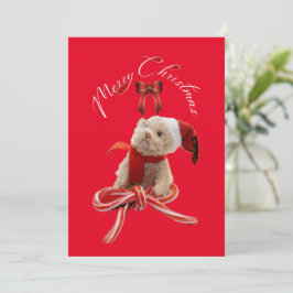 Niedliche Whimsischer Weihnachtsbärenbotschaft Feiertagskarte