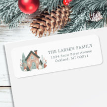 Niedliche Whimsischer Winter Weihnachtshaus Hütte